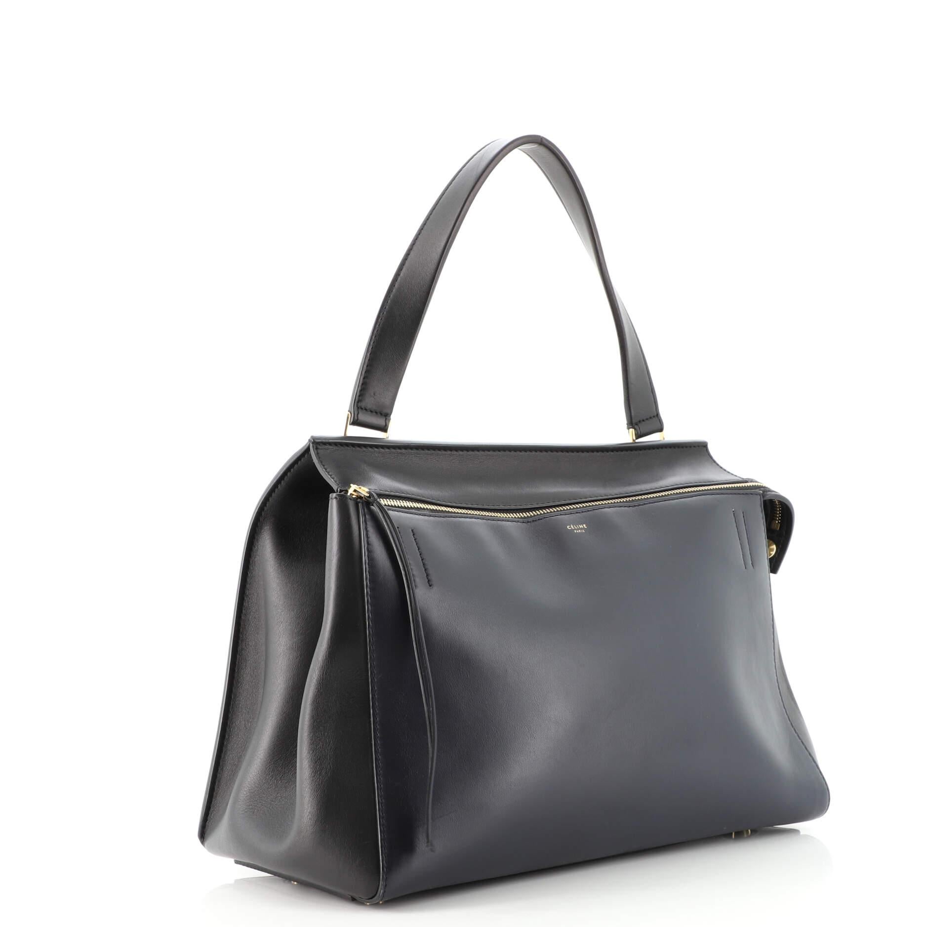 Black Celine Edge Bag Leather Medium