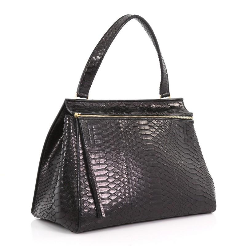 Black Celine Edge Bag Python Medium