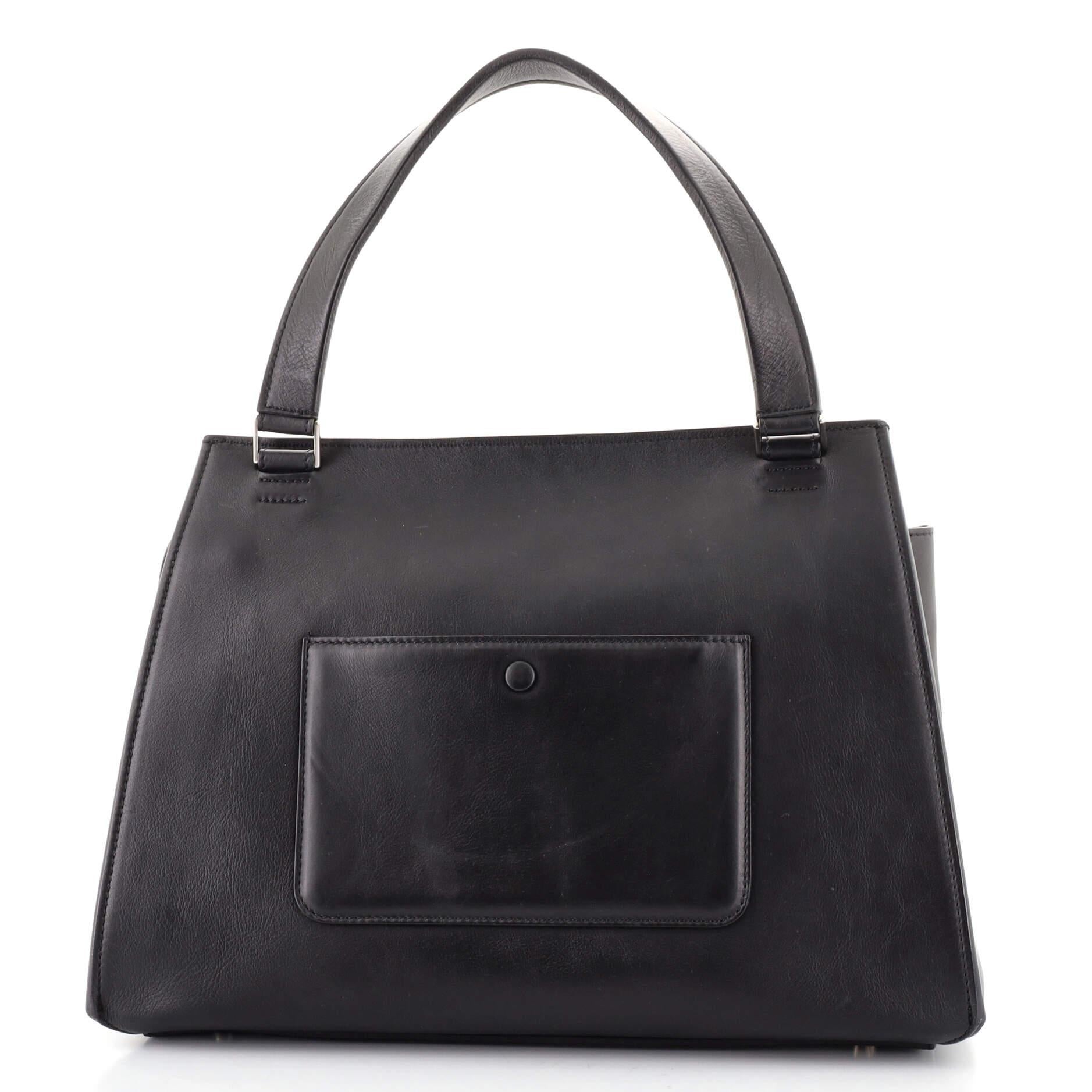 Tasche aus Wolle und Leder von Celine Edge Medium im Zustand „Gut“ in NY, NY