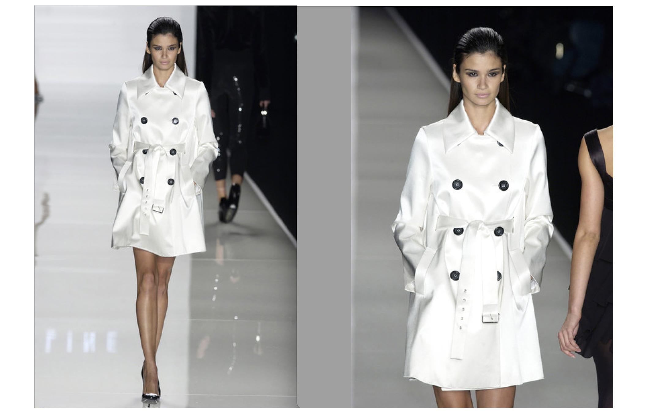 Trench-coat Céline surdimensionné en soie rose avec ceinture à boutons, automne-hiver 2003 15