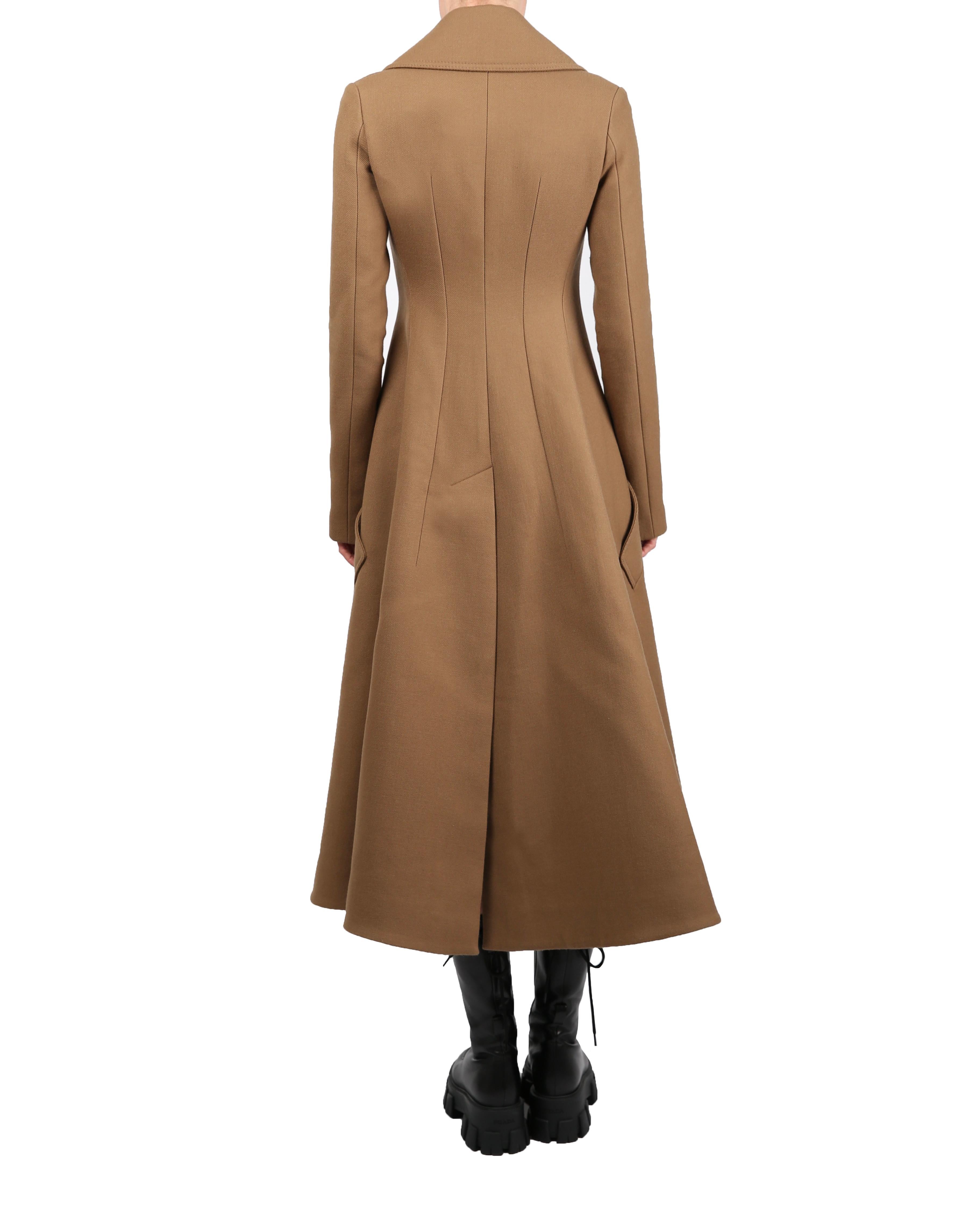 Celine Fall 2014 Phoebe Philo  gabardine wool fit and flare maxi coat in camel In Good Condition In Paris, FR