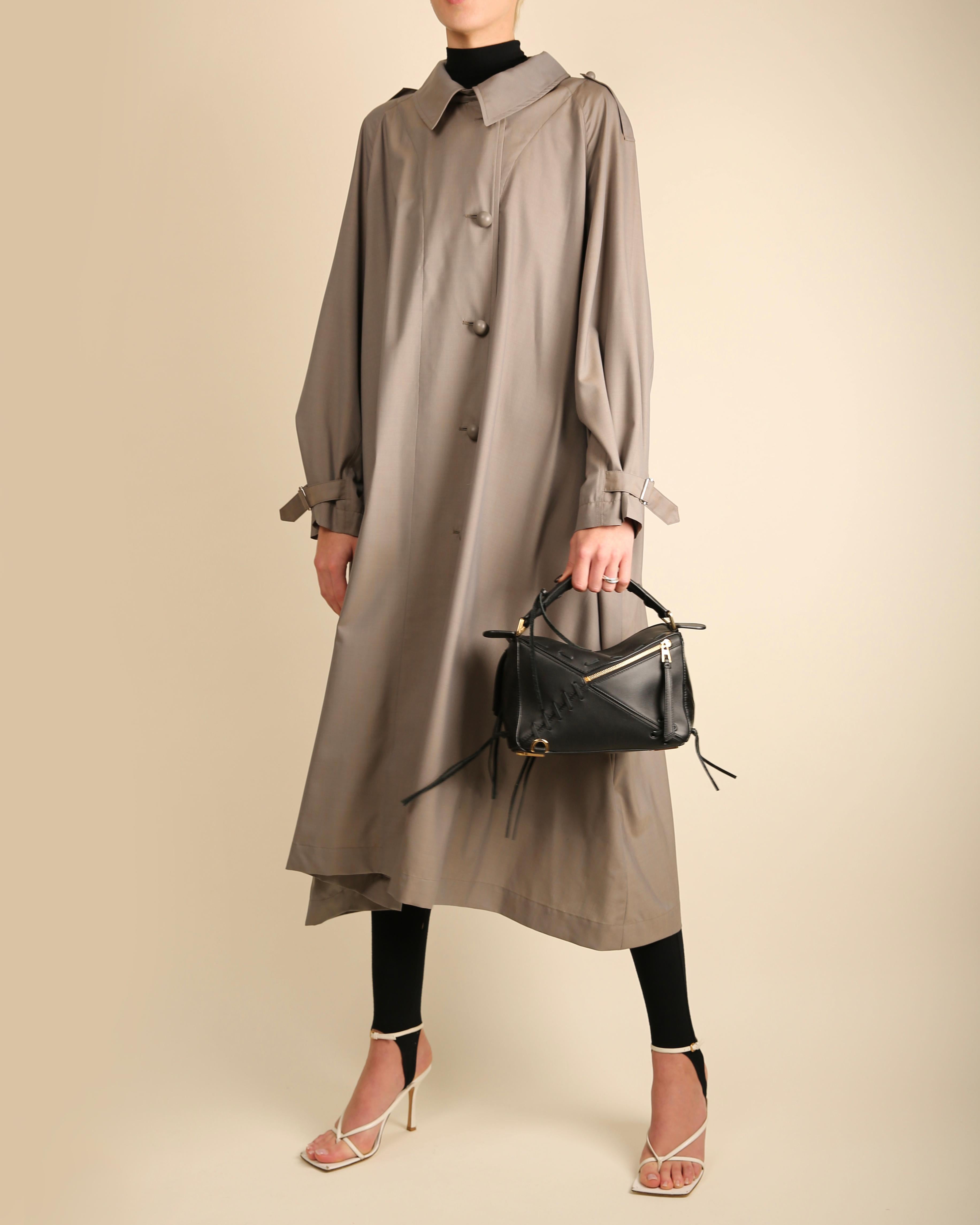 Celine Fall 2017 grey oversized maxi belted wool cashmere trench coat FR 36 3