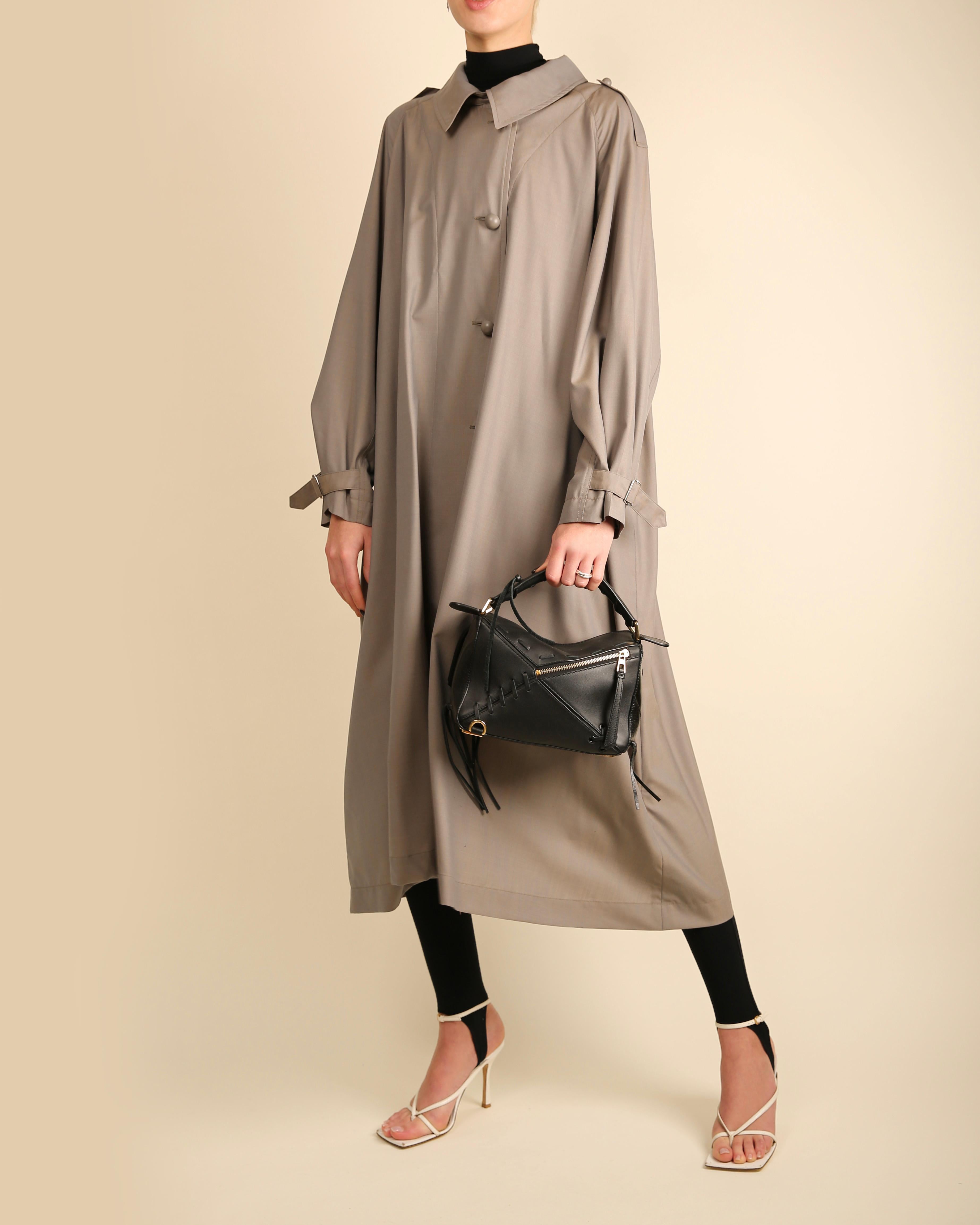 Celine Fall 2017 grey oversized maxi belted wool cashmere trench coat FR 36 3