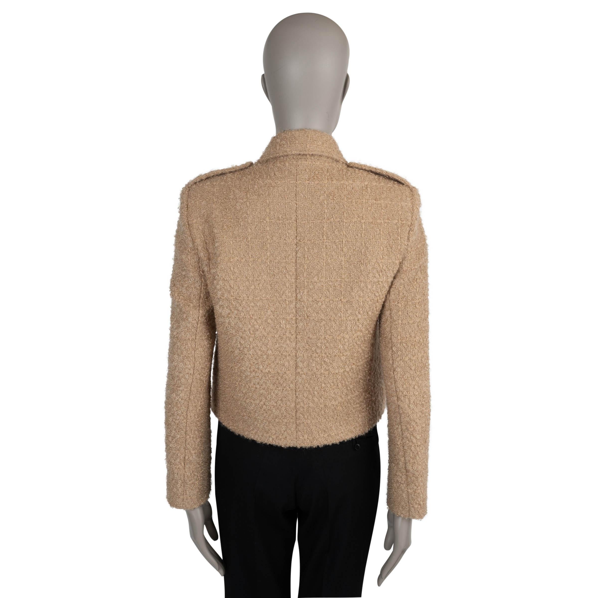 Beige CELINE Ficelle beige mohair e lana 2021 CHASSEUR TWEED Giacca 36 S in vendita