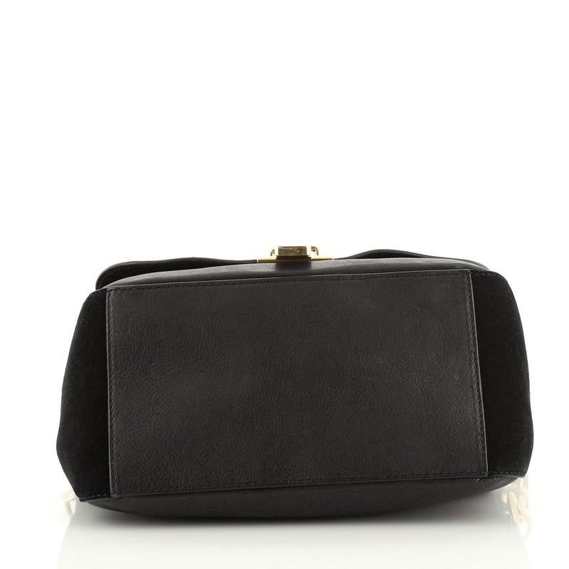 Black Celine Flap Messenger Bag Leather and Suede