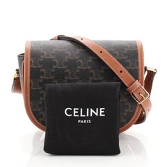 Celine Folco Bag Triomphe en toile enduite Medium