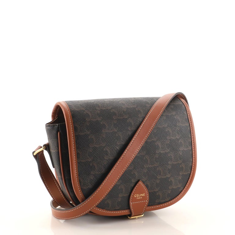 Celine Folco Bag Triomphe Coated Canvas Medium at 1stDibs