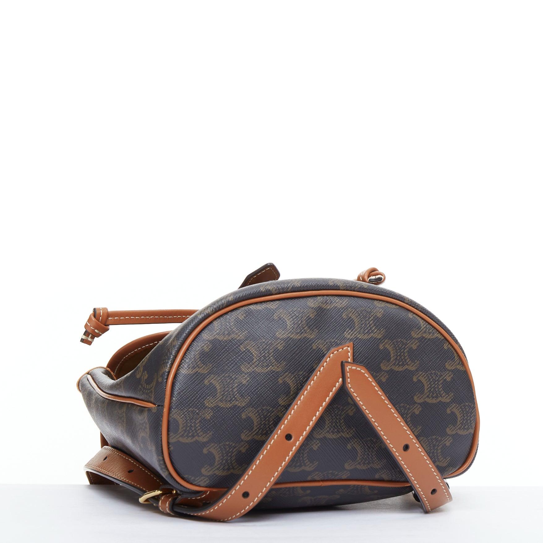 CELINE Folco brown triomphe monogram canvas mini backpack 1