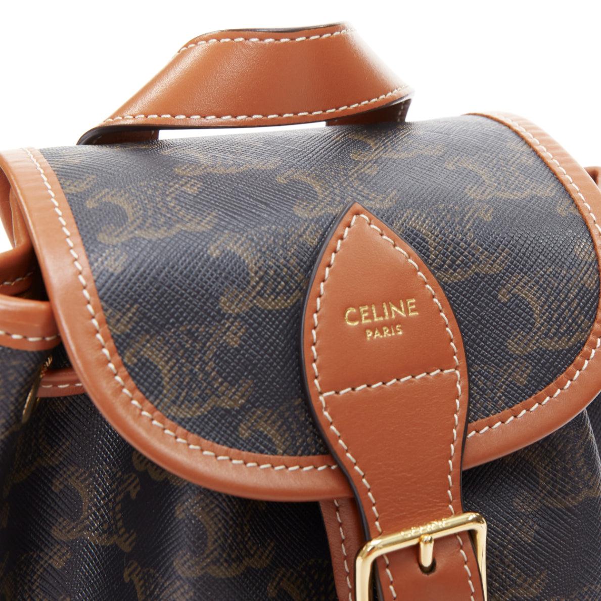 CELINE Folco brown triomphe monogram canvas mini backpack 2