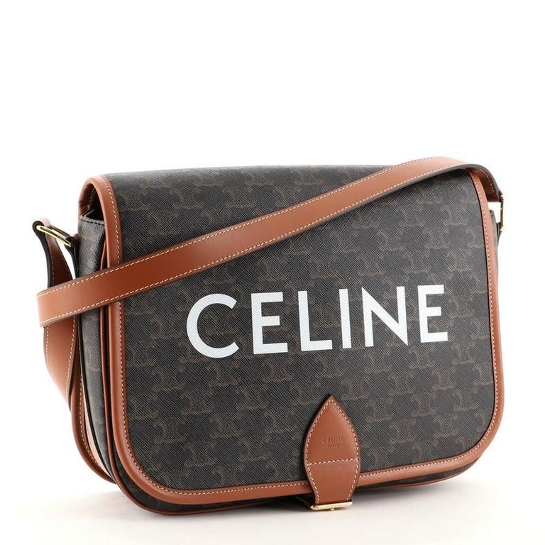 Celine Folco Messenger Bag Triomphe en toile enduite sur 1stDibs