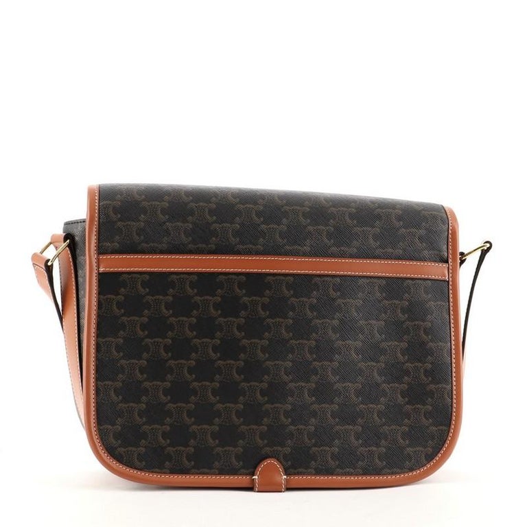 Celine Folco Messenger Bag Triomphe Coated Canvas at 1stDibs