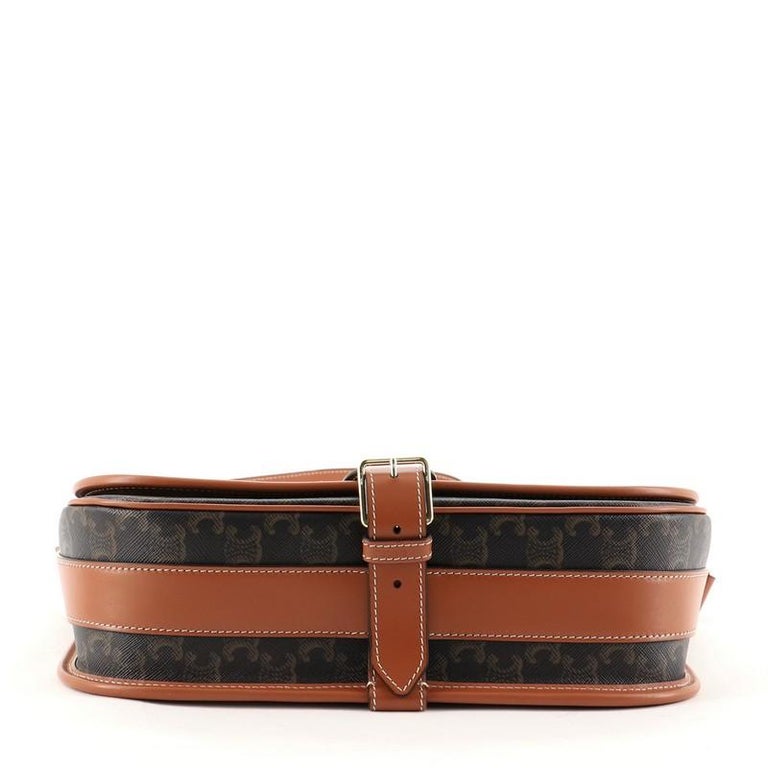 Celine Folco Messenger Bag Triomphe Coated Canvas at 1stDibs
