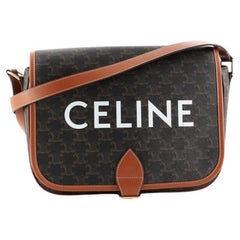 Celine Folco Messenger Bag Triomphe Coated Canvas