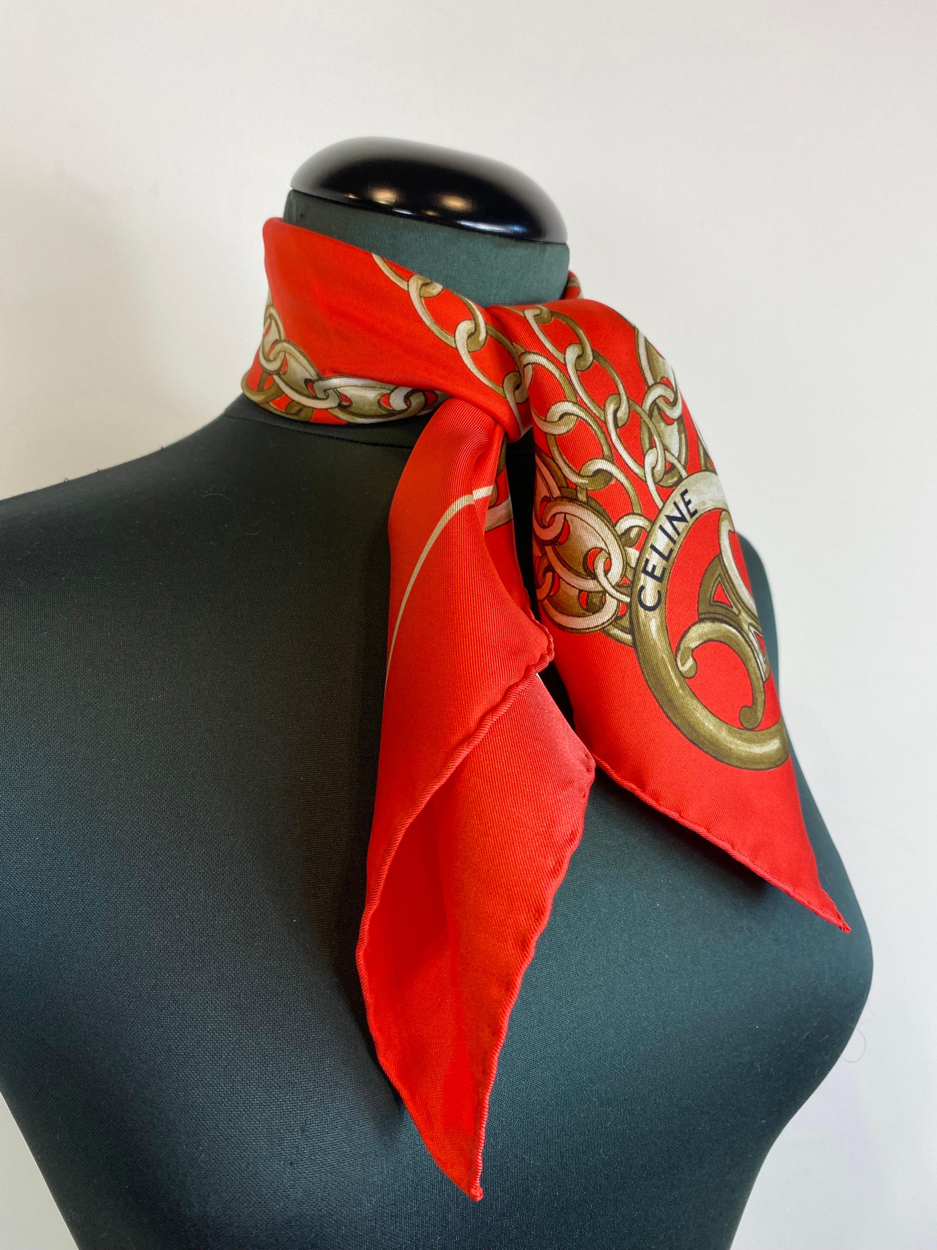 Céline foulard In New Condition For Sale In Carnate, IT