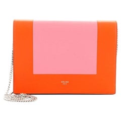 Celine Frame Evening Clutch on Chain Leather