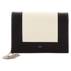 Celine Frame Evening Clutch on Chain Leather