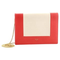 Celine Frame Evening Clutch on Chain Leather
