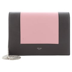 Celine Frame Evening Clutch on Chain Leather