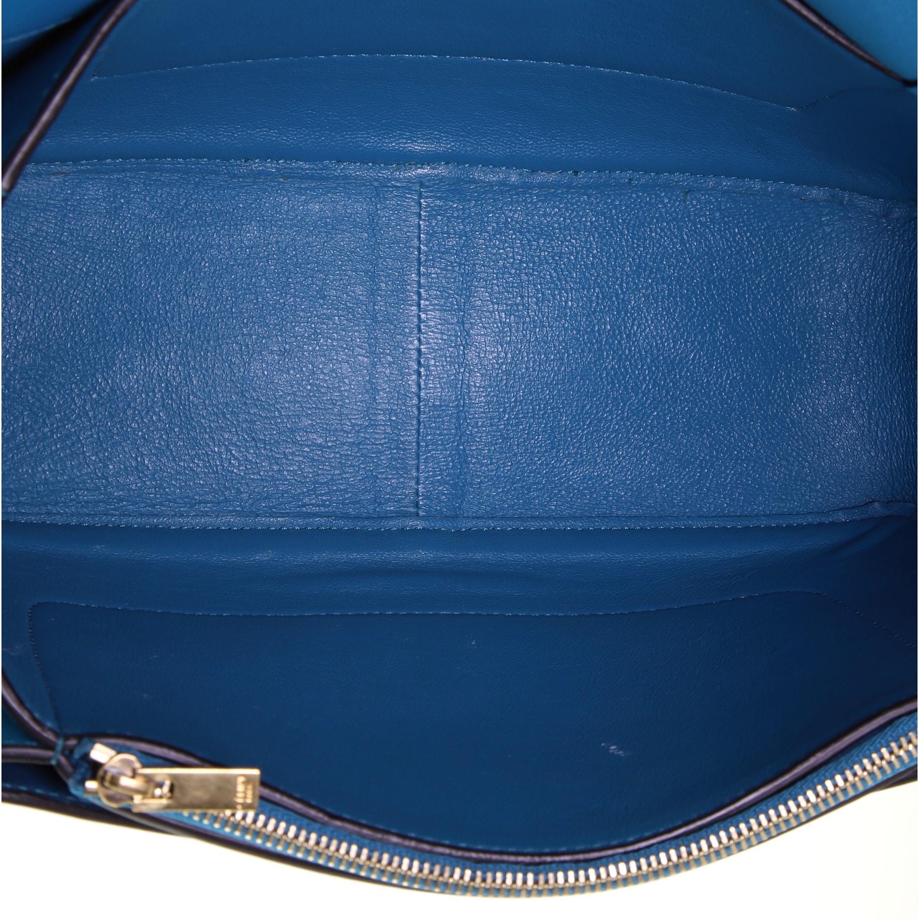Blue Celine Frame Shoulder Bag Leather Medium