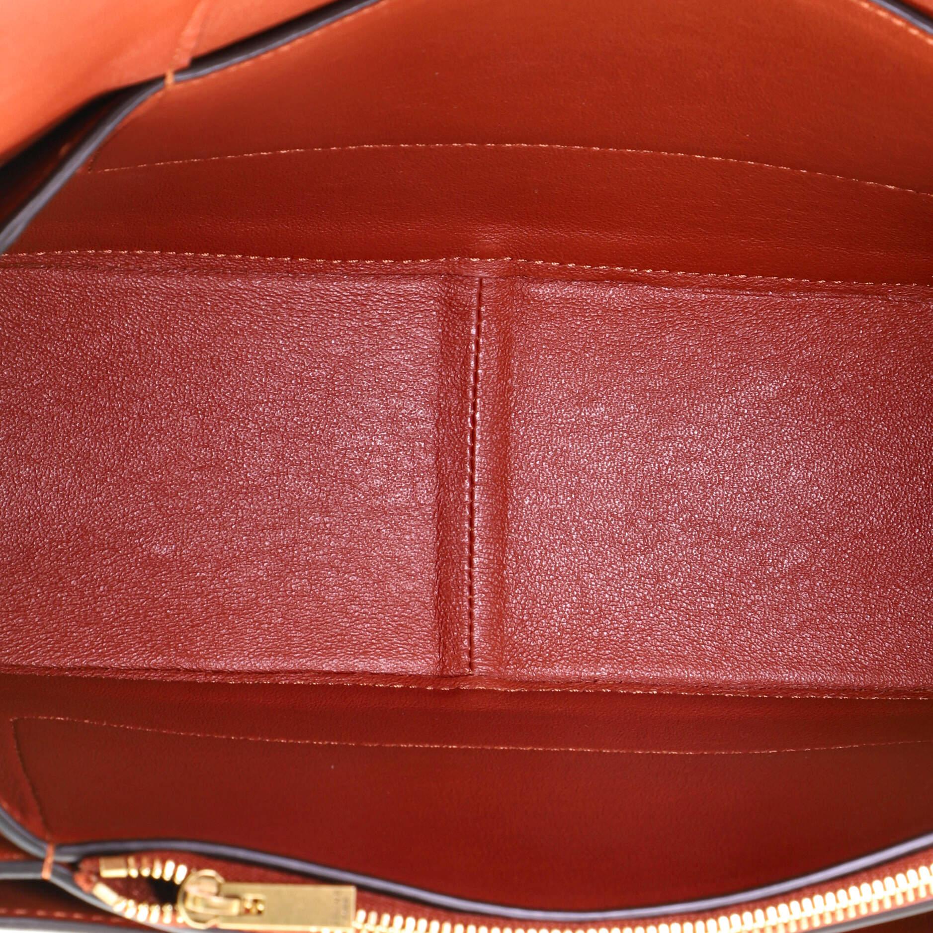 Red Celine Frame Shoulder Bag Leather Medium