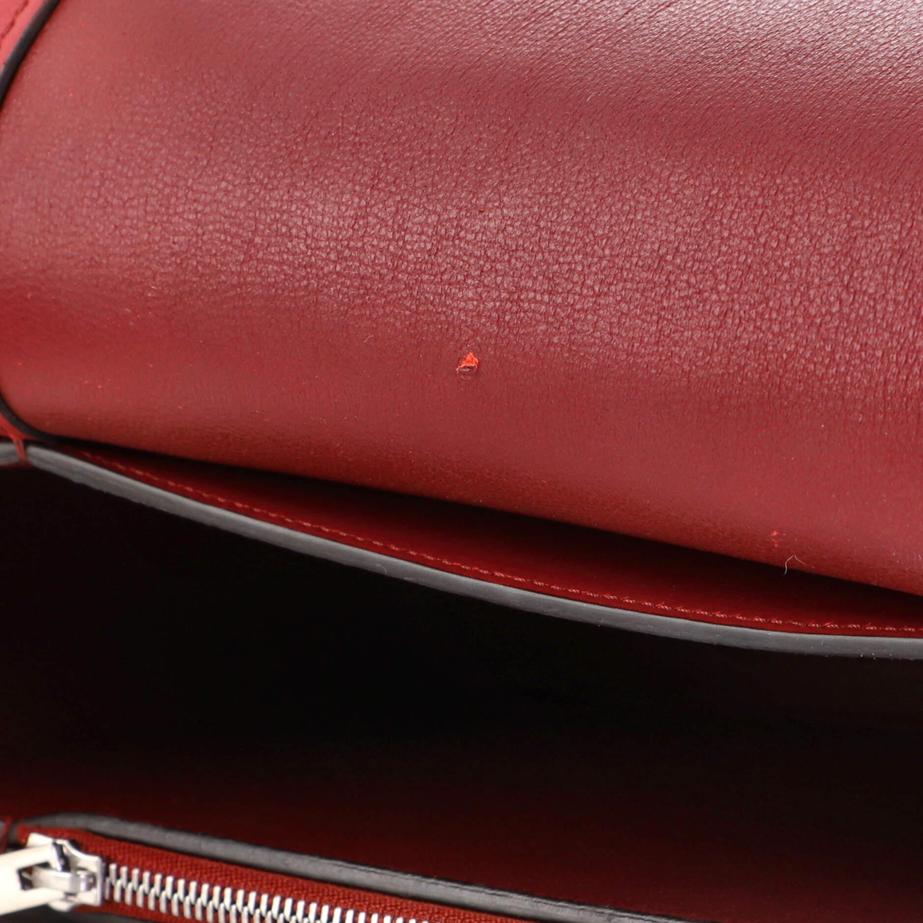 Red Celine Frame Shoulder Bag Leather Medium