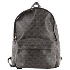 Celine Front Pocket Backpack Triomphe Coated Canvas Medium