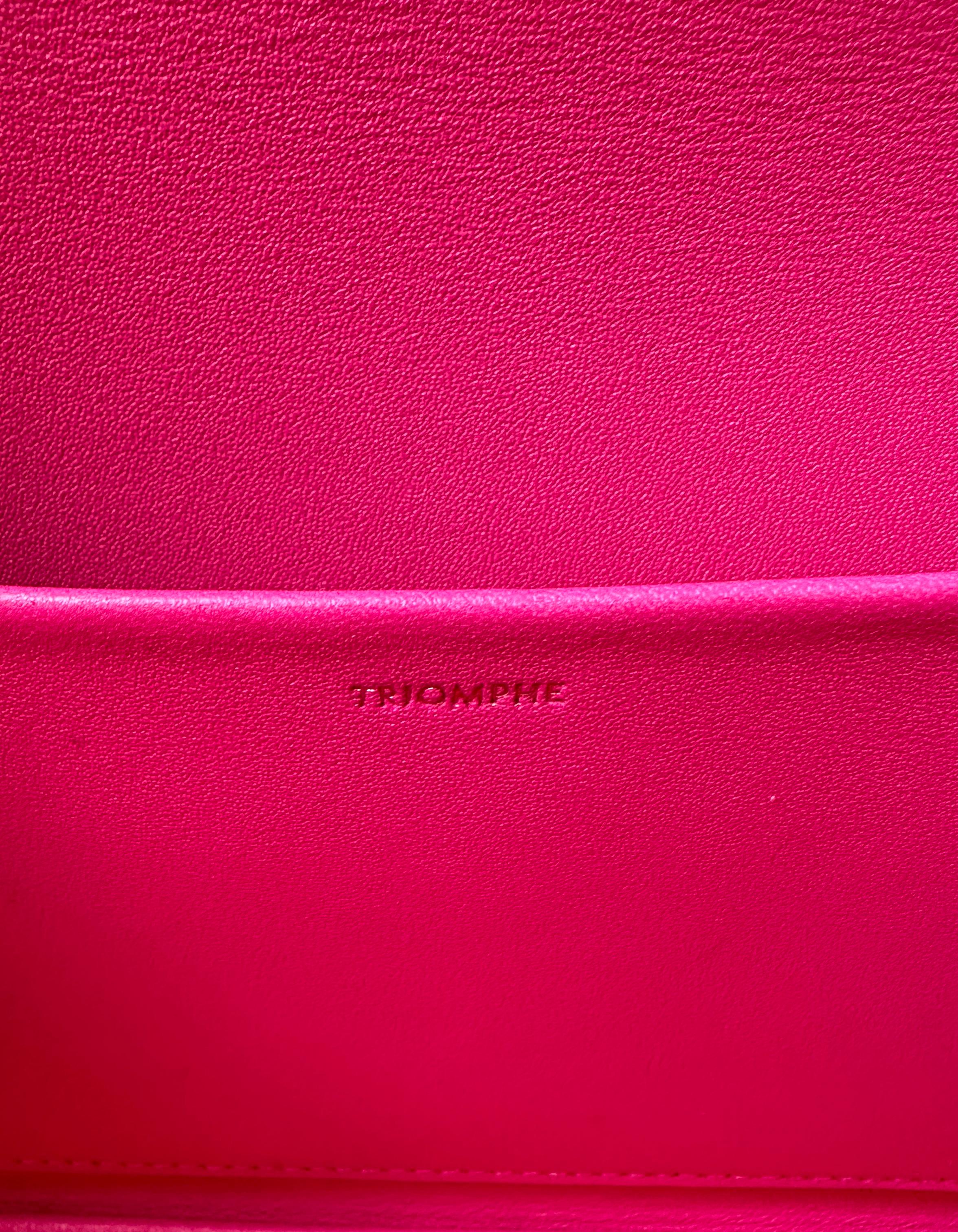 Celine Fuchsia Pink Shiny Calfskin Triomphe Shoulder Bag 1