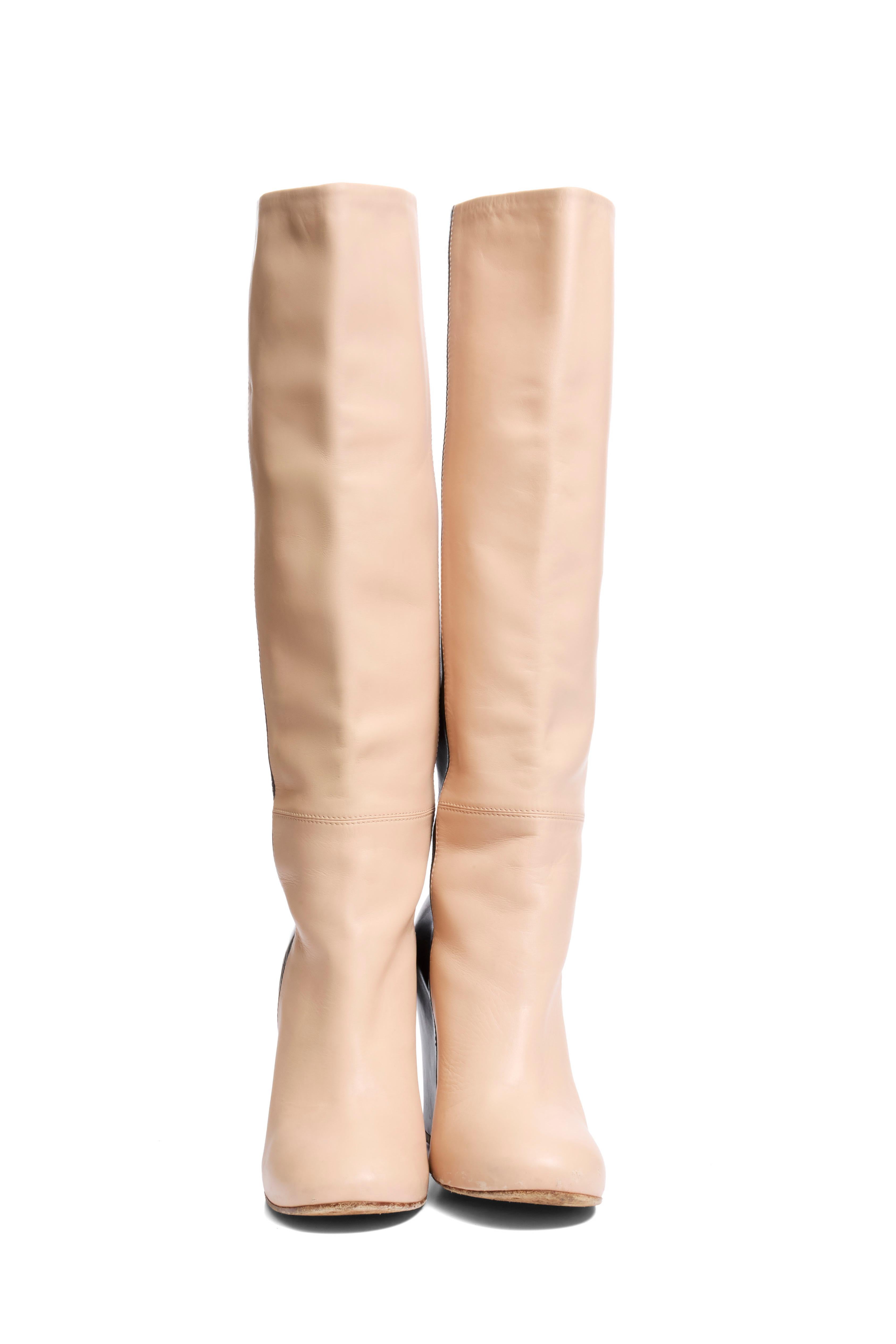 Celine FW12 Two-Tone Leather Wedge Boots Phoebe Philo Era Size 38.5 Bon état - En vente à Woodland Hills, CA