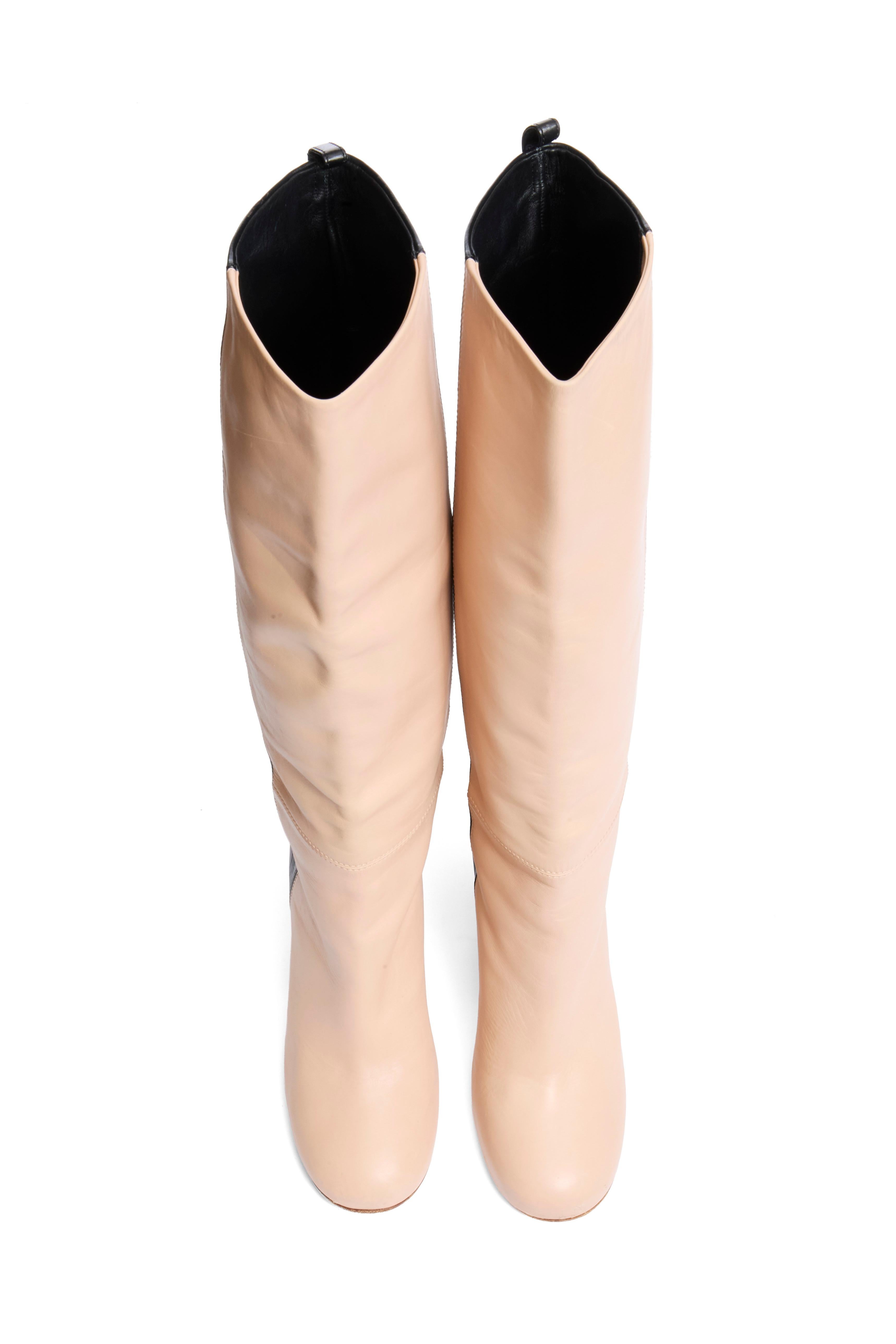 Celine FW12 Two-Tone Leather Wedge Boots Phoebe Philo Era Size 38.5 en vente 3