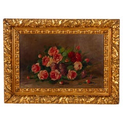 Celine Genyn Still Life Flowers Signed Belgian Oil Painting Early 20thC