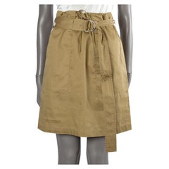 CELINE gold cotton BELTED SHORT Skirt 38 S