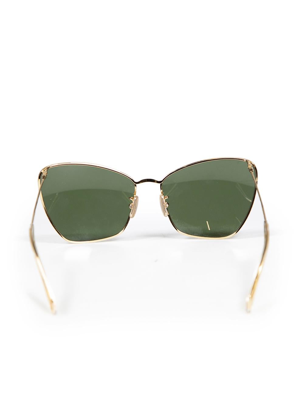 Céline Gold Frame Cat Eye Tinted Sunglasses In Excellent Condition For Sale In London, GB