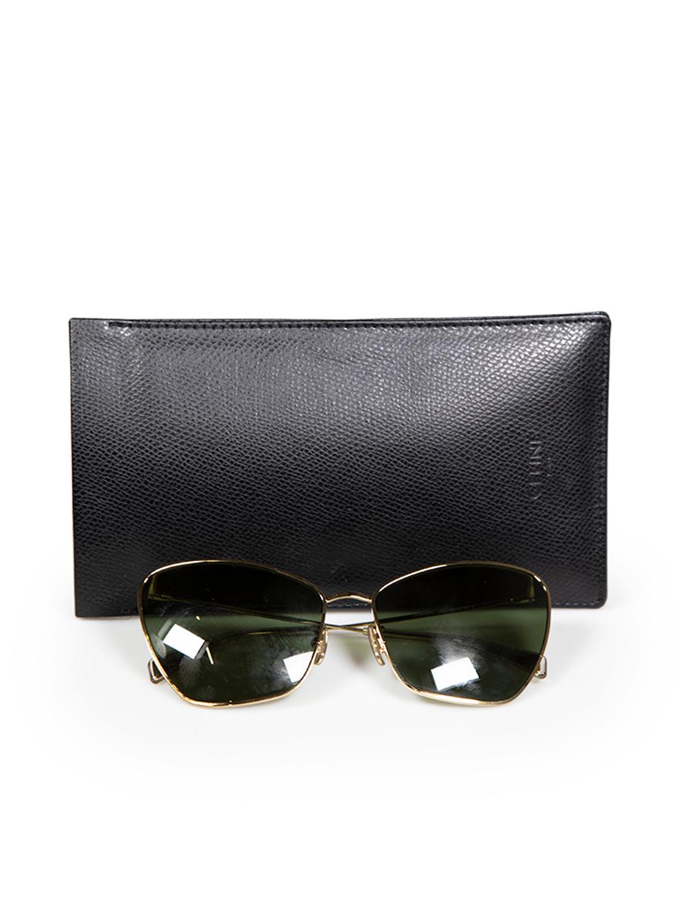 Céline Gold Frame Cat Eye Tinted Sunglasses For Sale 1