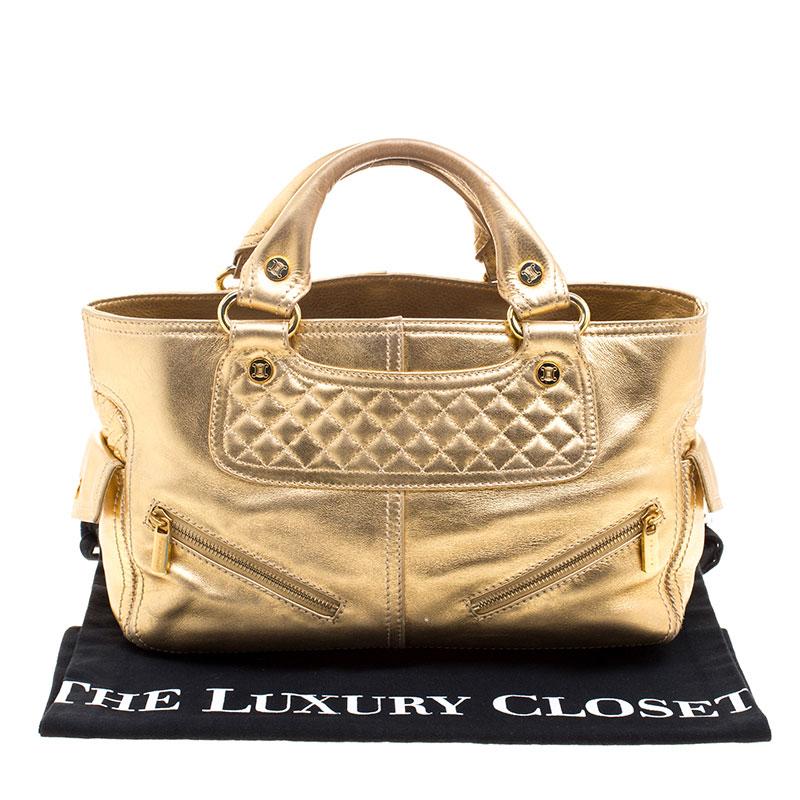 Celine Gold Leather Boogie Tote 5