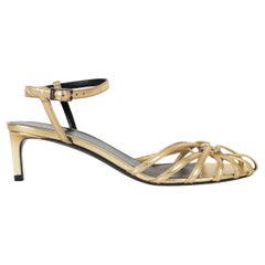 Céline - Sandales TRIOMPHE ANKLE STRAP en cuir doré 37