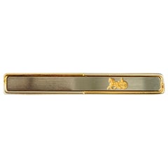 CELINE Gold Logo Metal Tie Clip