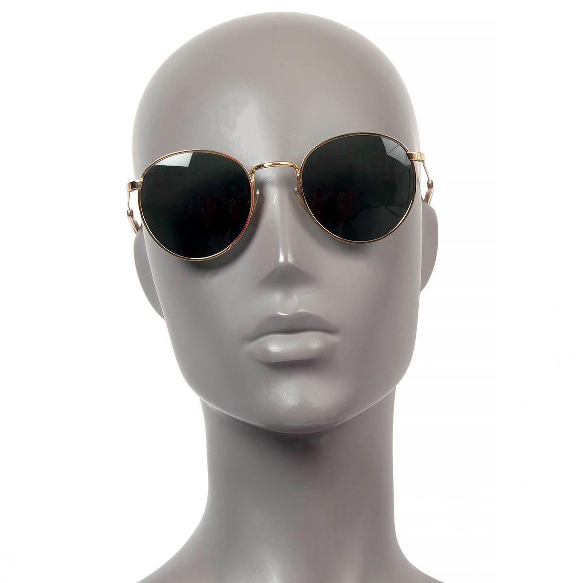 CELINE gold metal MINERAL Sunglasses CL40100U In Excellent Condition In Zürich, CH