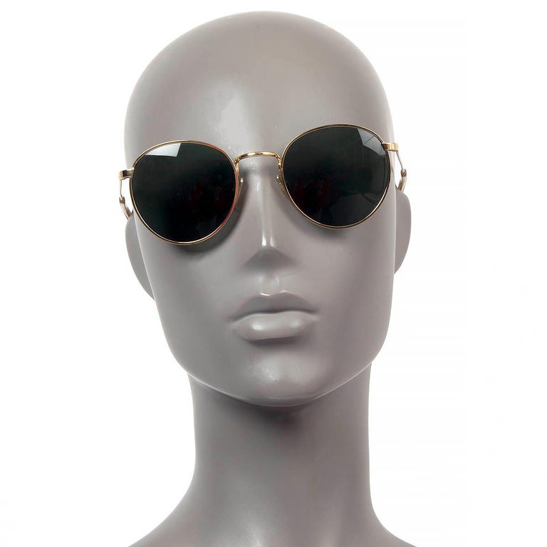 Celine Round Metal Sunglasses Gold/Green (CL40100U) Celine 50mm Round Sunglasses In Gold/ Green - 35% Off  main image 3