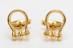 Celine Gold Plated Cufflinks Horse Bit