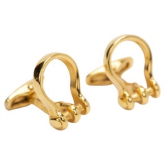 Celine Gold Plated Cufflinks Horse Bit