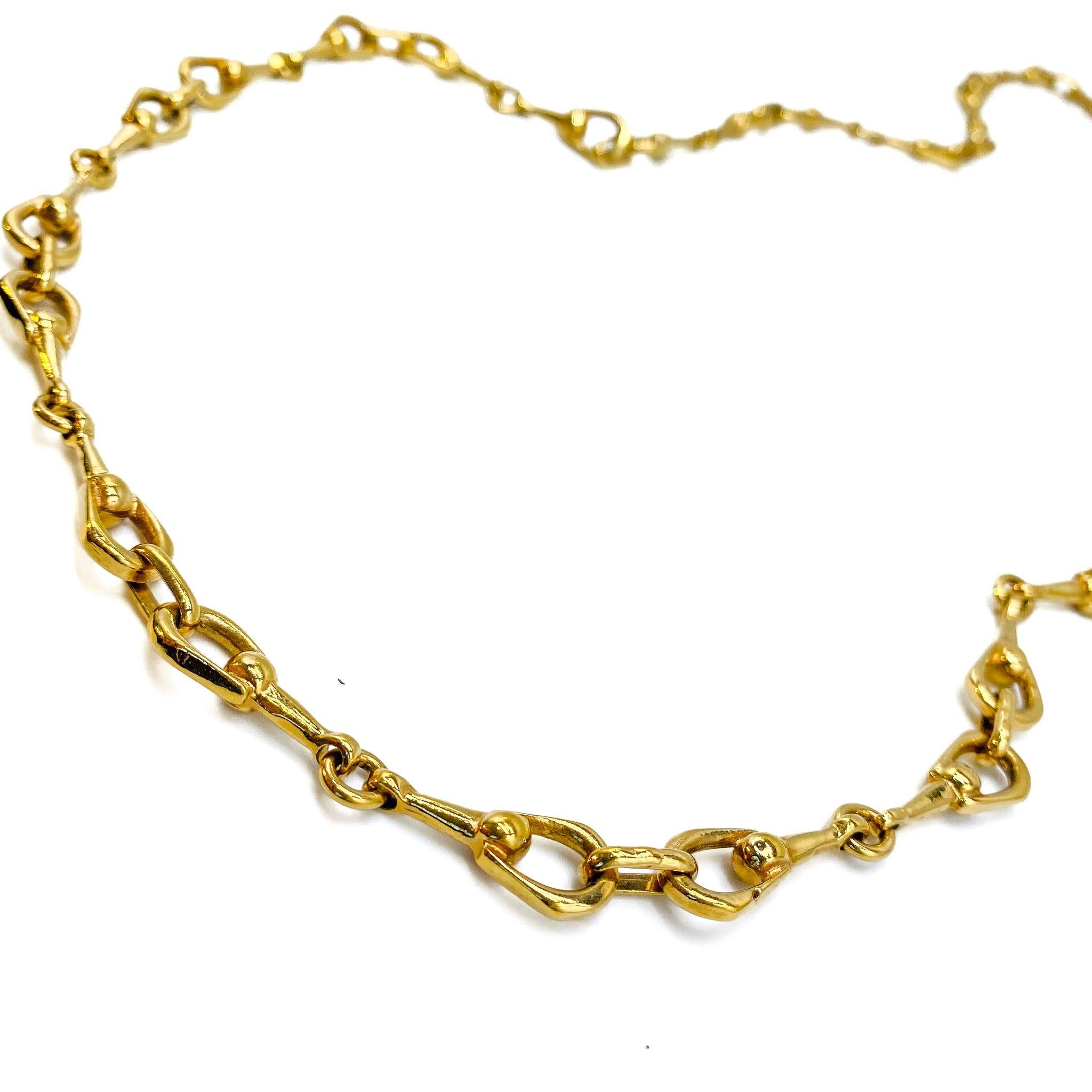 Celine Gold Plated Necklace Vintage, 1980s In Excellent Condition In London, GB