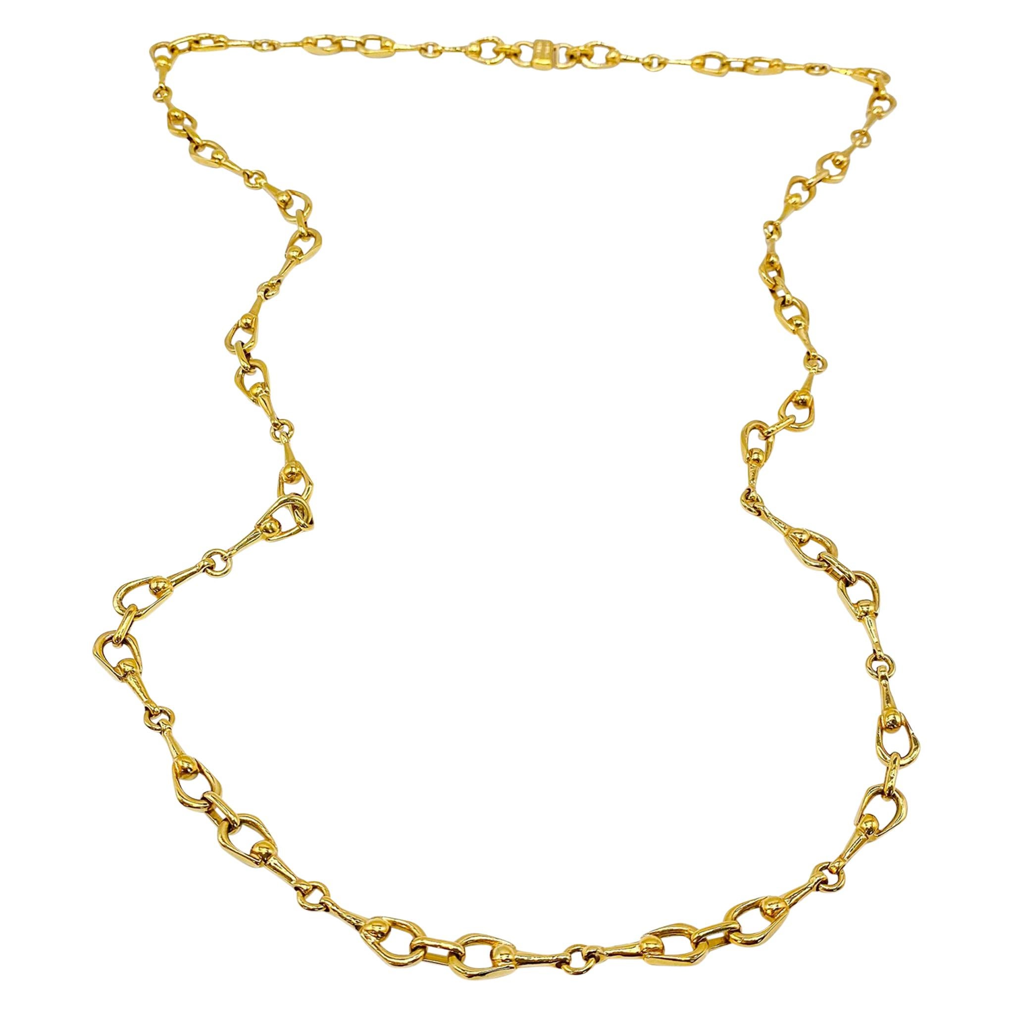 Celine Gold Plated Necklace Vintage, 1980s