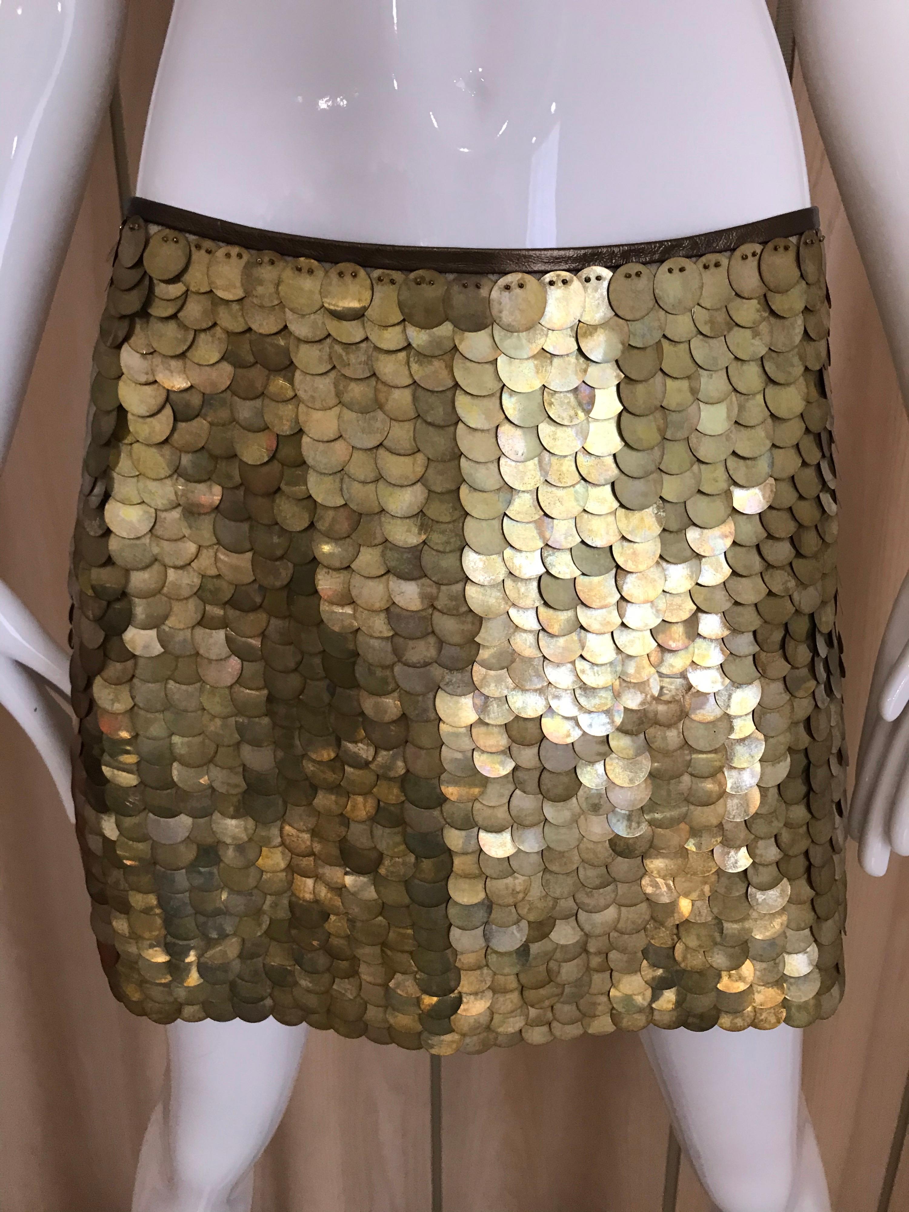 gold sparkly mini skirt