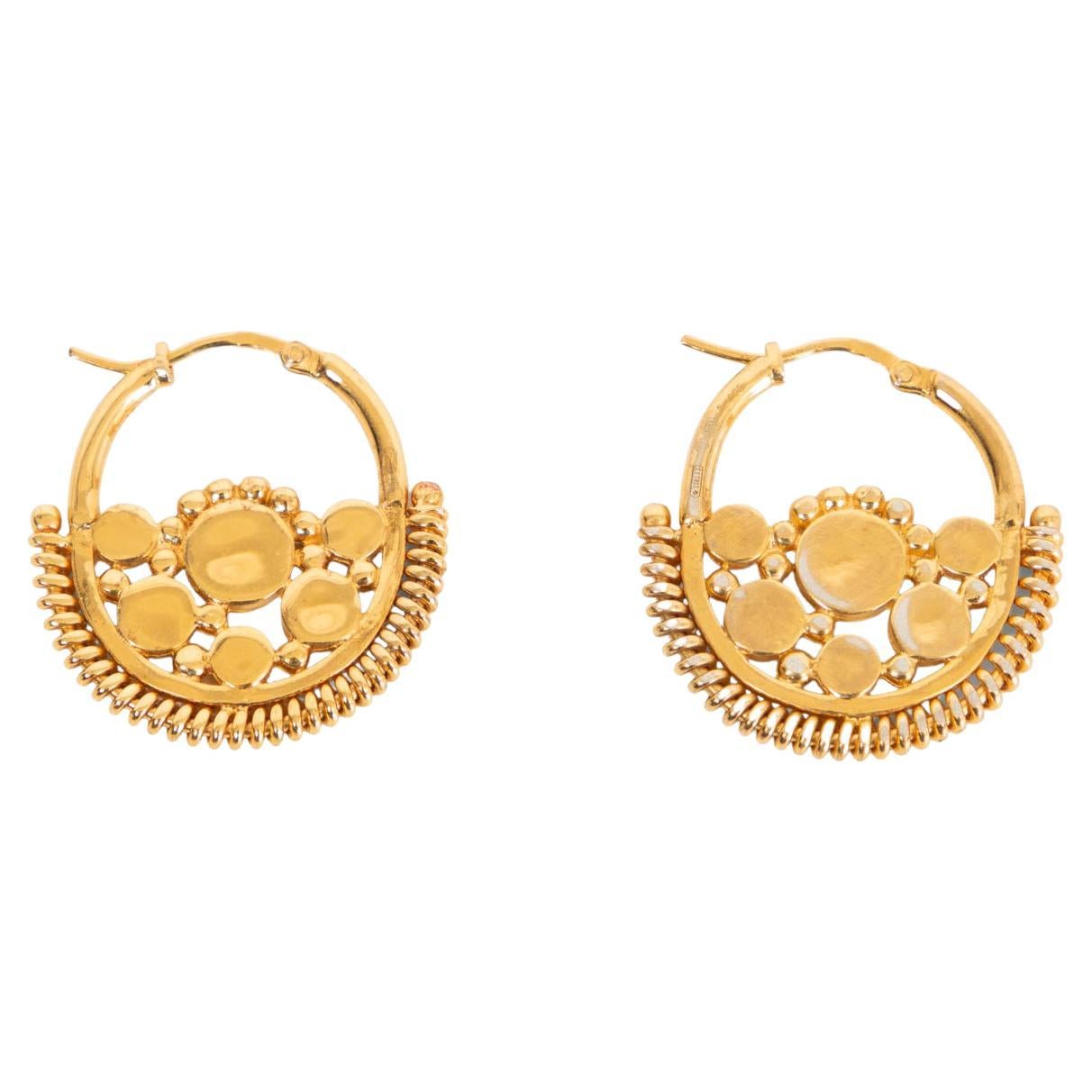 CELINE gold-tone brass Hoop Earrings
