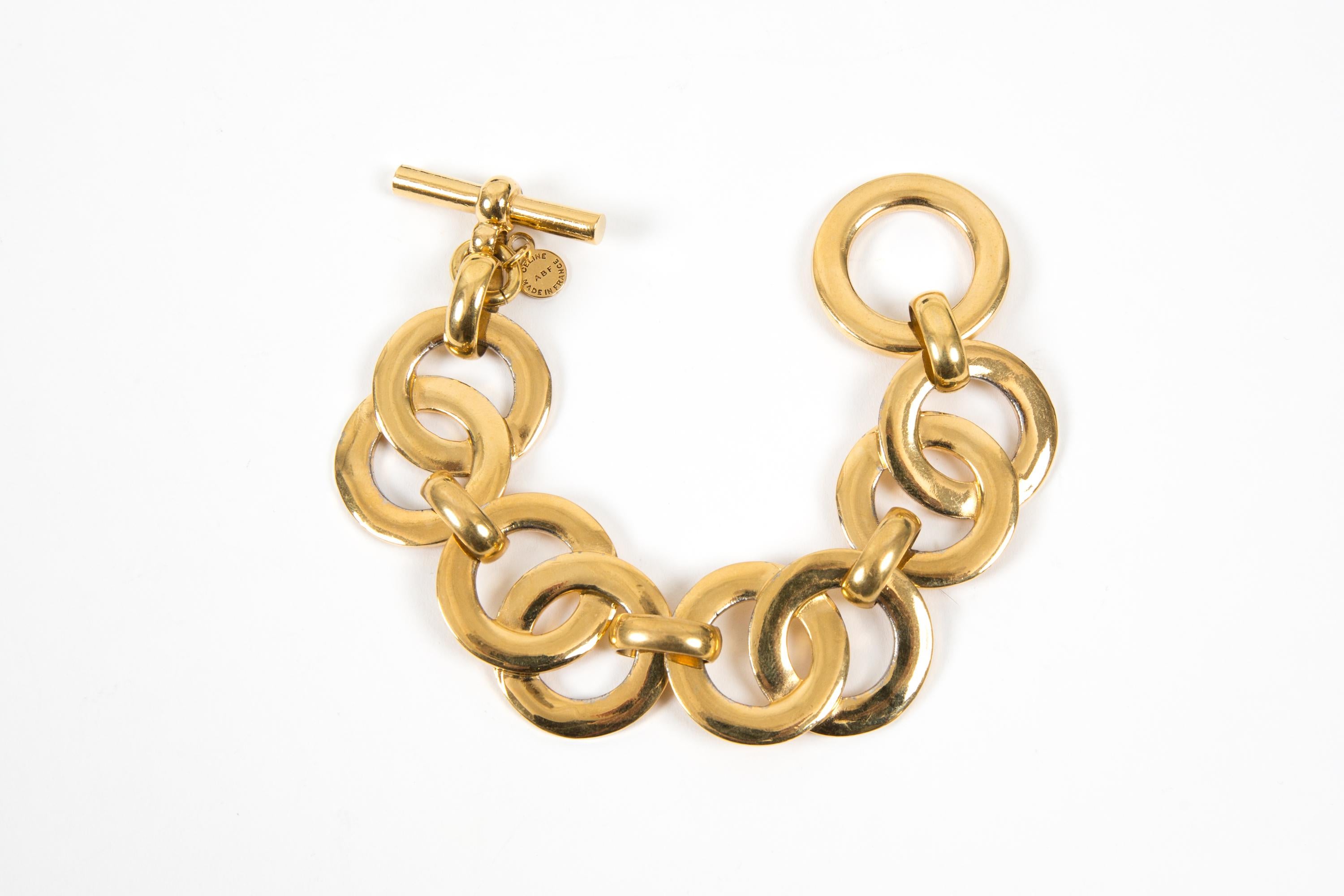 Pulsera de cadena dorada Celine en Bueno estado para la venta en Paris, FR
