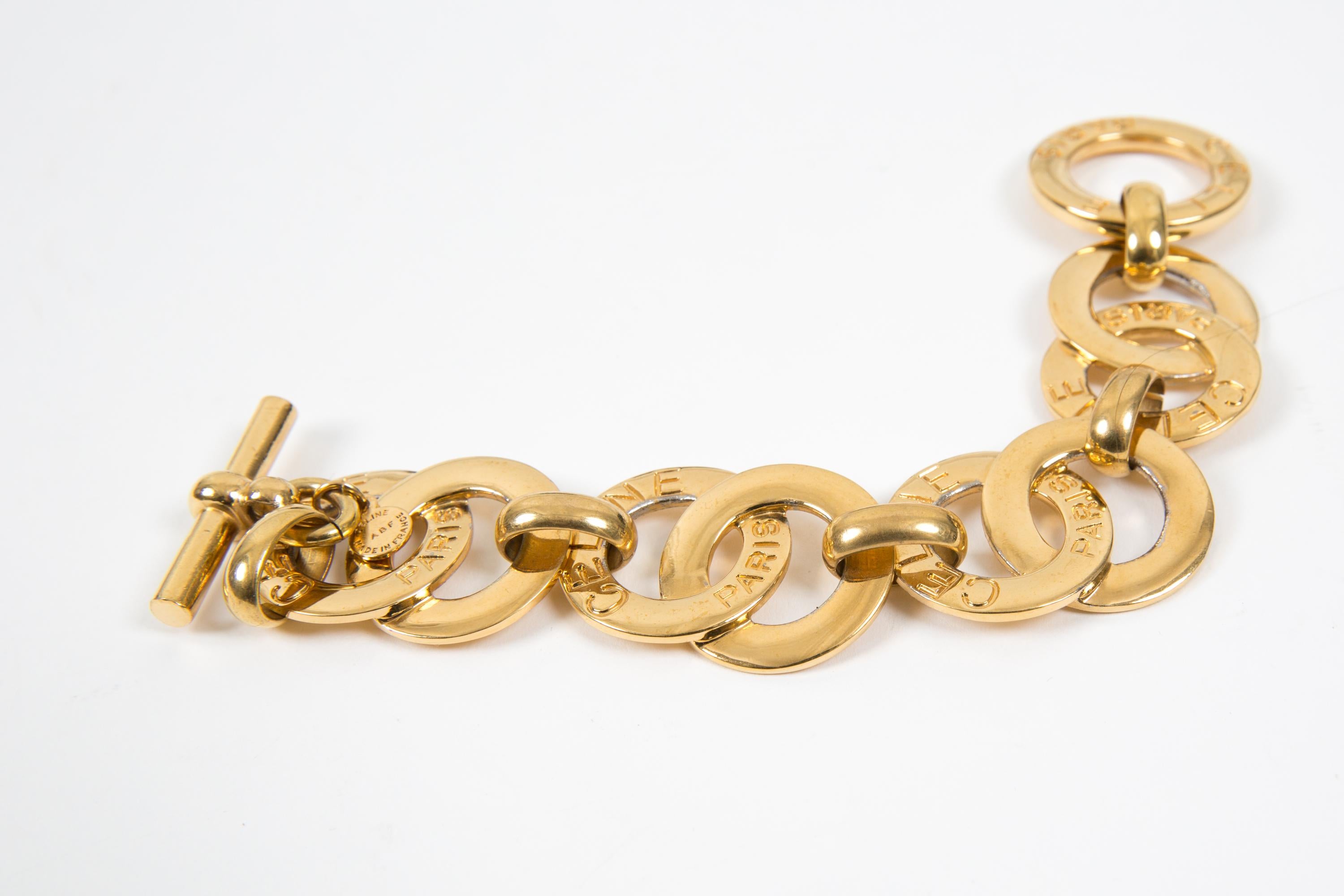 De las mujeres Pulsera de cadena dorada Celine en venta