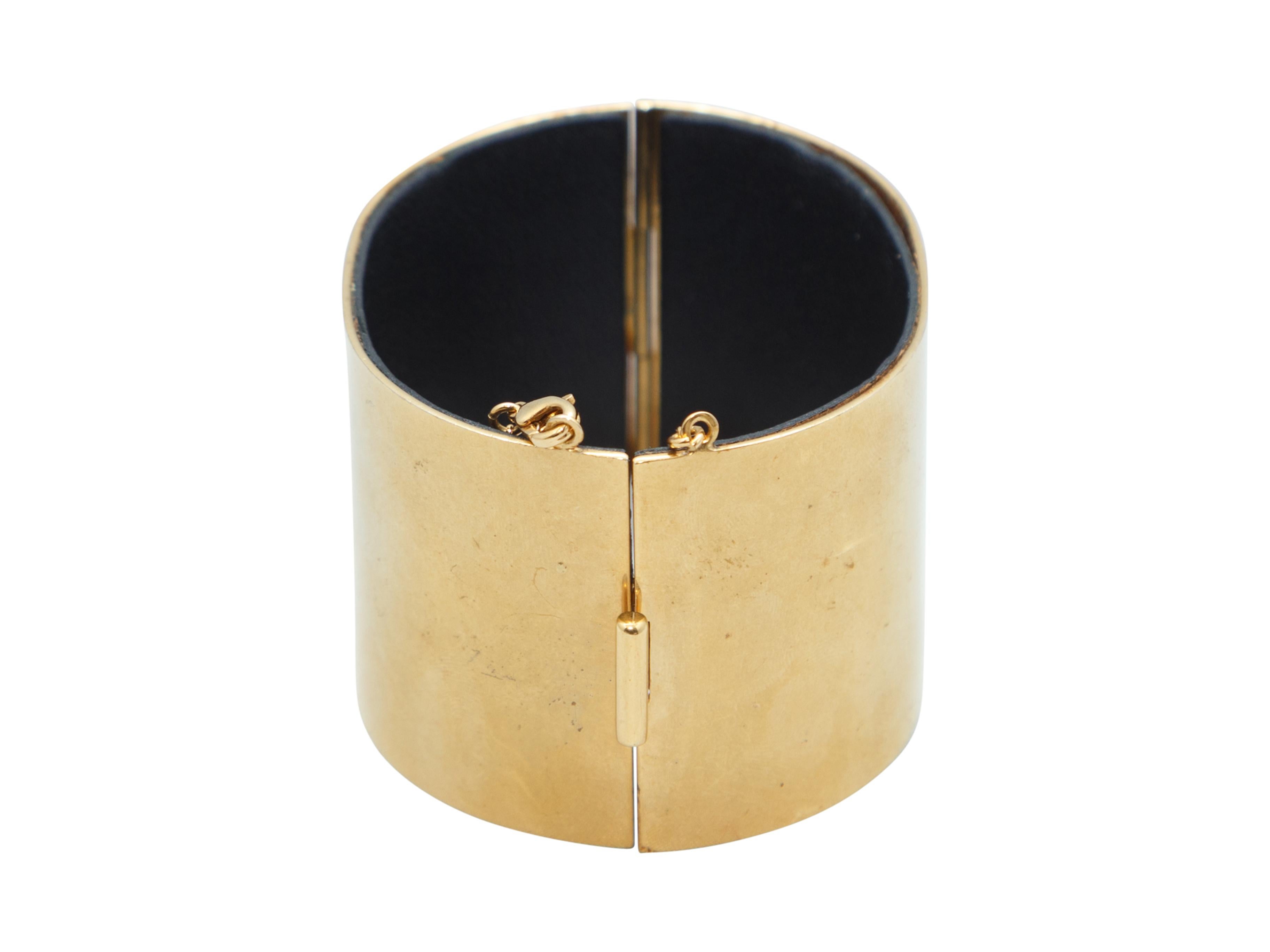 Celine Gold-Tone Edge Cuff Bracelet In Good Condition In New York, NY