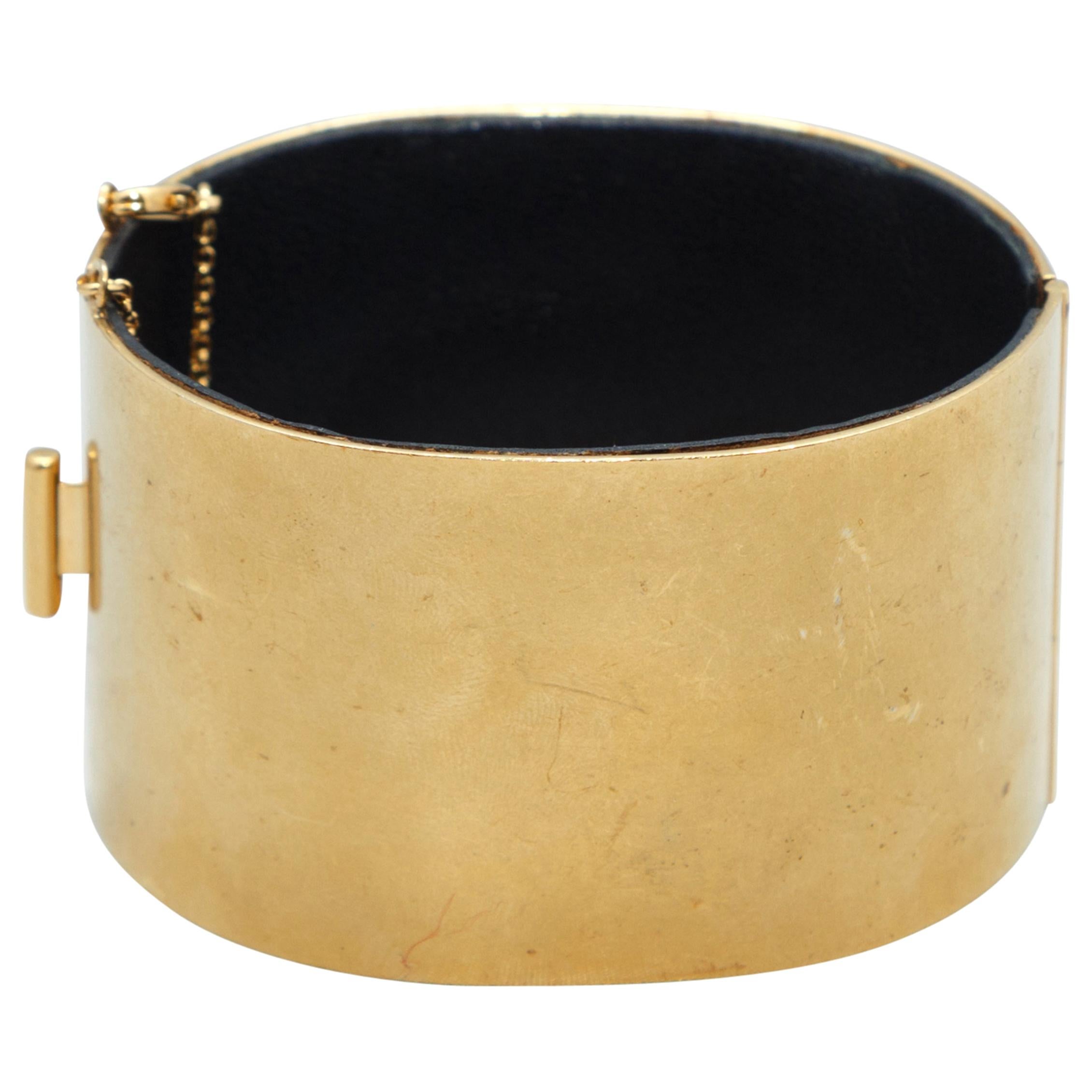Celine Gold-Tone Edge Cuff Bracelet