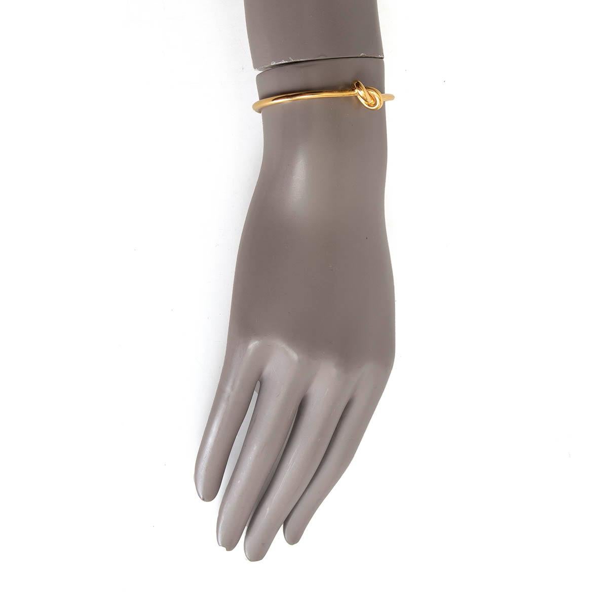 CELINE gold-tone EXTRA THIN KNOT Cuff Bracelet M In New Condition In Zürich, CH