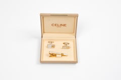 Set de pasador de corbata y gemelos "Triunfo" Celine dorado